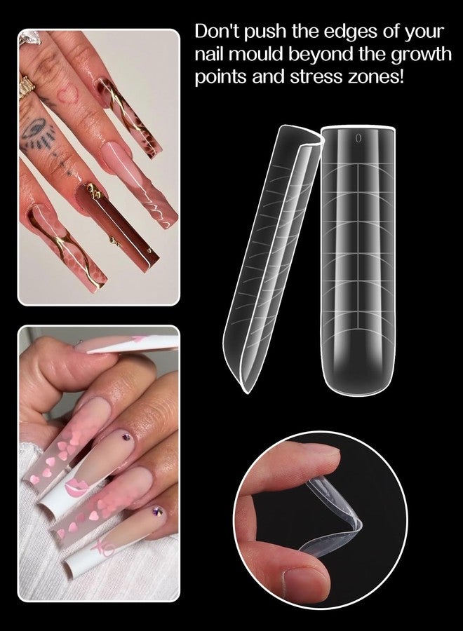 TOROKOM Poly Nail Gel Dual Nail Forms, 120 PCS Poly Nail Gel Long Square Structure Nail Molds for Builder Poly Extension Gel Nail Art Design Salon&DIY - Image 5